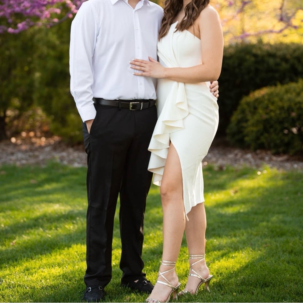 Selfie Leslie Off White Strapless Midi Dress